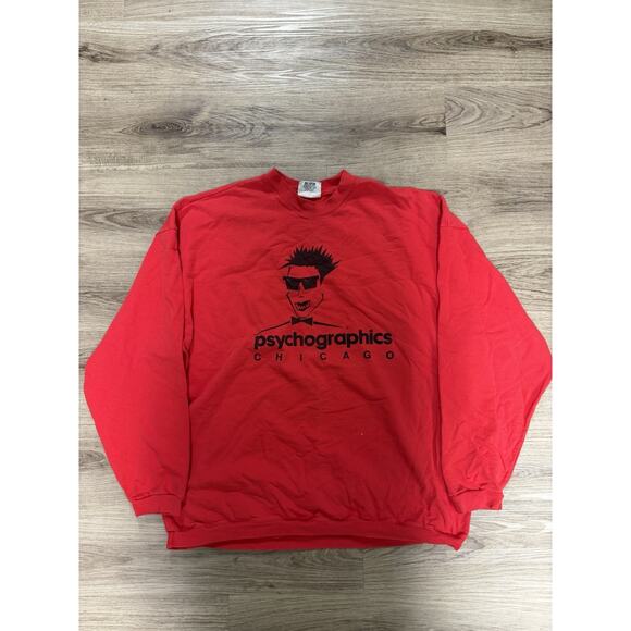 RARE SKATE HIP HOP PSYCHOGRAPHIC RECORDS CREWNECK 90’s Xl/2x Fitting - Picture 1 of 4